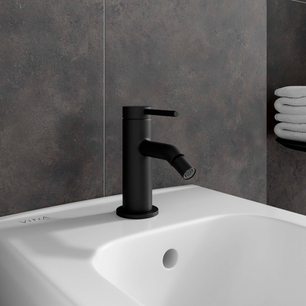Minimax Round Bidet Mixer  With pop-up, Matt Black A4353636EXP