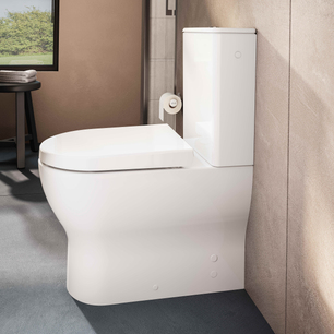 Mia Round Vaso a pavimento Monoblocco FiloMuro SmoothFlush, 63cm White Scarico universale. Allacciamento acqua laterale. Curva inclusa. Kit di fissaggio incluso. Volume di scarico 2,5/4 lt. 7514B003-0096