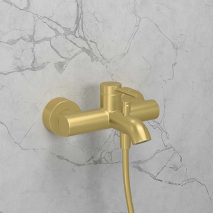 Minimax Round Wall Mounted Mixer  Brushed Gold A4354825EXP