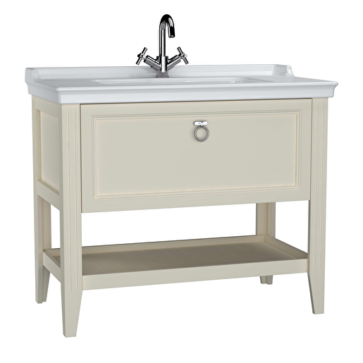 Matte ivory Valarte Washbasin Unit - 100cm 62185