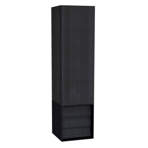 Matte Soft Black - Patterned Black Oak Frame Tall Unit 61258
