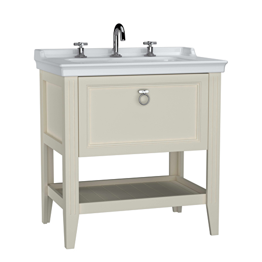 Matte ivory Valarte Washbasin Unit - 80cm 62191