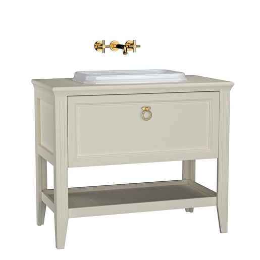 Matte ivory Valarte Washbasin Unit - 100cm 62200