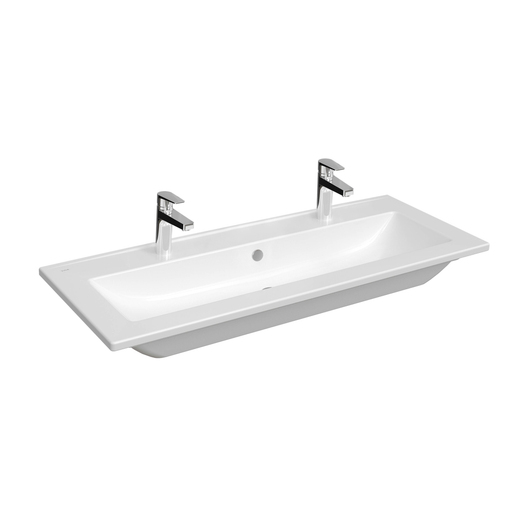 S20 Square Vanity Washbasin, 2TH, 120cm