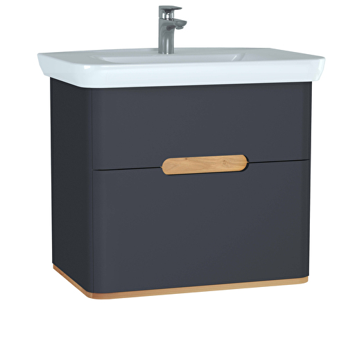 Matte Anthracite Sento Washbasin Unit - 80 cm 60836