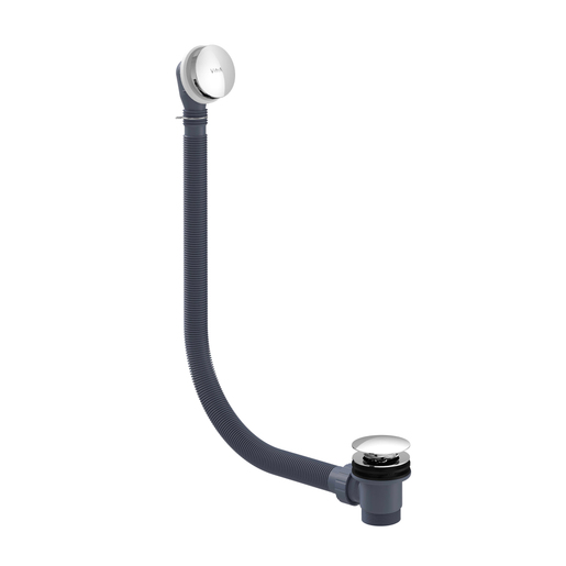 Round click bath waste - Chrome