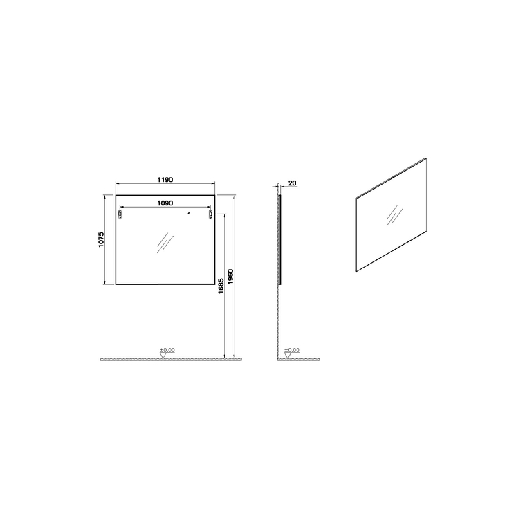 Mia Miroir toute hauteur 119 cm MIA miroir,120cm MIA miroir,120cm 66112