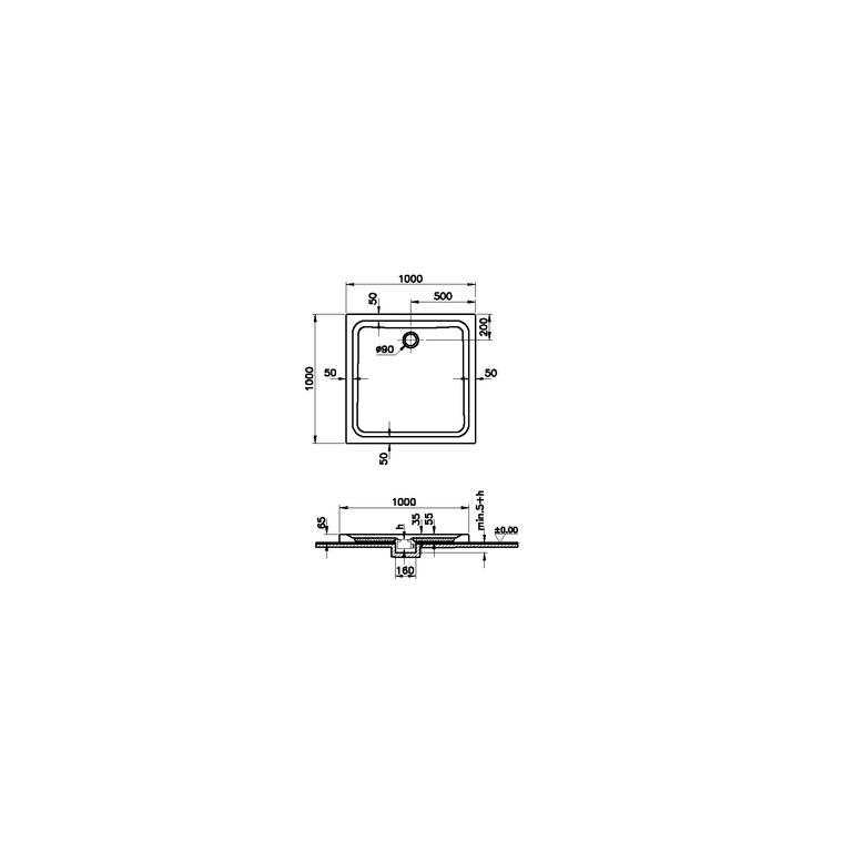 Optimum Neo Kare Monoflat Gövde 100x100 cm  64210002000