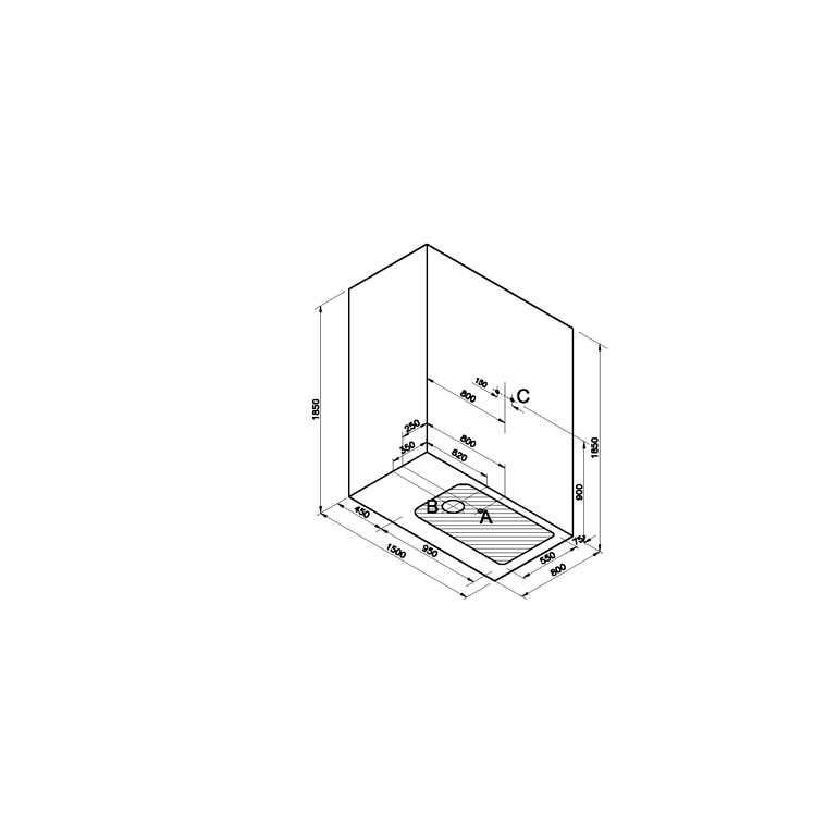 Roomy Neo Kompakt Duş Ünitesi 150x080 cm, Sol+Dolap  65051012000