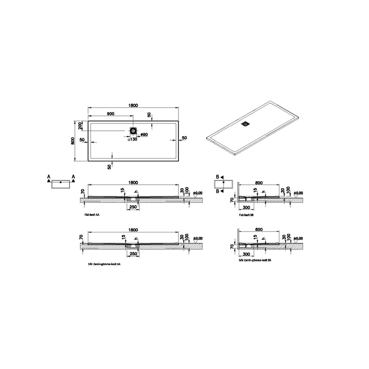 V-Stone 180x80 ,pierre blanc Receveur V-Stone 180x80 Rect. Pierre Blanc Receveur en pierre de synthèse V-Stone 180x80 Rect. Pierre Blanc 59920145000