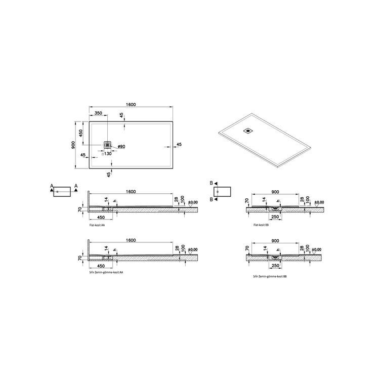 V-Stone Neo 160 x 90 Rectangulaire Receveur 160 x 90 Rect., Blanc, siphon et cache-siphon inclus, coloré, 90 mm Receveur 160 x 90 Rectangulaire, Blanc, siphon et cache-siphon inclus, coloré, 90 mm, recoupable de 10 cm du côté du mur (3 cotés), réparable (Classification antidérapant PN24) 66170001801