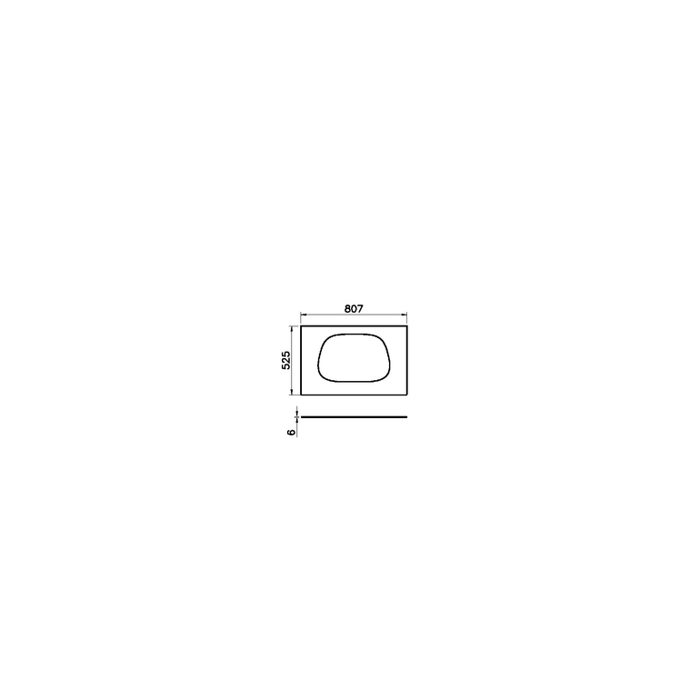 Frame Cam Tezgah 80 cm armatür deliksiz, siyah 61638