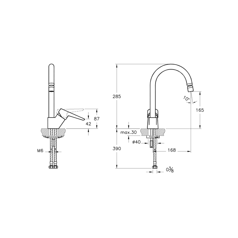 Solid S Sink Mixer - Chrome A42148EXP
