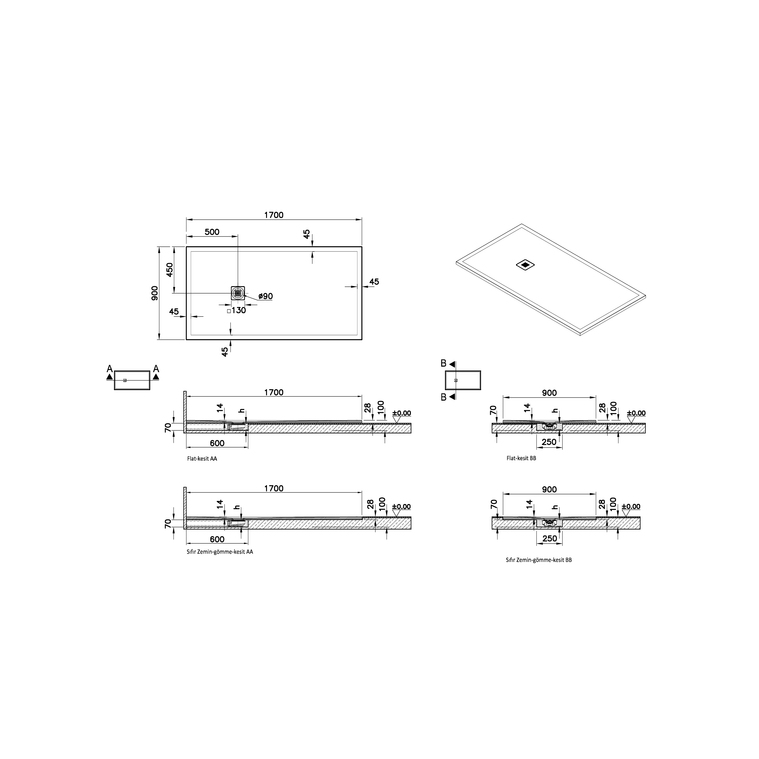 V-Stone Neo 170 x 90 Rectangulaire Receveur 170 x90 Rect., Anthracite, siphon et cache-siphon inclus, coloré, 90 mm Receveur 170 x 90 Rectangulaire, Anthracite, siphon et cache-siphon inclus, coloré, 90 mm, recoupable de 10 cm du côté du mur (3 cotés), réparable (Classification antidérapant PN24) 66200001868