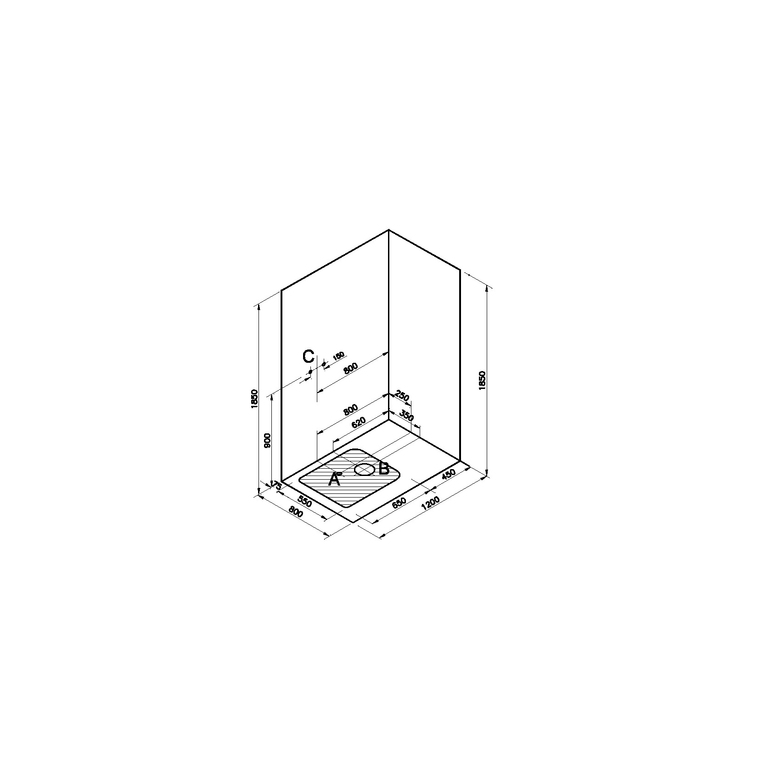 Roomy Neo Kompakt Duş Ünitesi 120x080 cm, Sağ+Dolap  65041013000