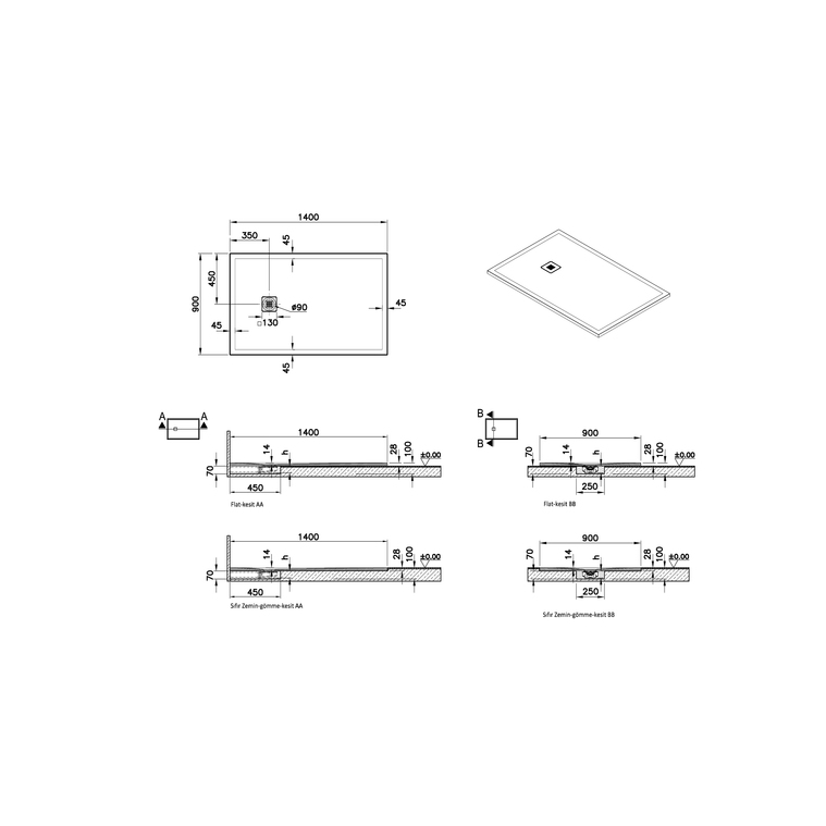 V-Stone Neo 140 x 90 Rectangulaire Receveur 140 x 90 Rect., Blanc, siphon et cache-siphon inclus, coloré, 90 mm Receveur 140 x 90 Rectangulaire, Blanc, siphon et cache-siphon inclus, coloré, 90 mm, recoupable de 10 cm du côté du mur (3 cotés), réparable (Classification antidérapant PN24) 66150001801