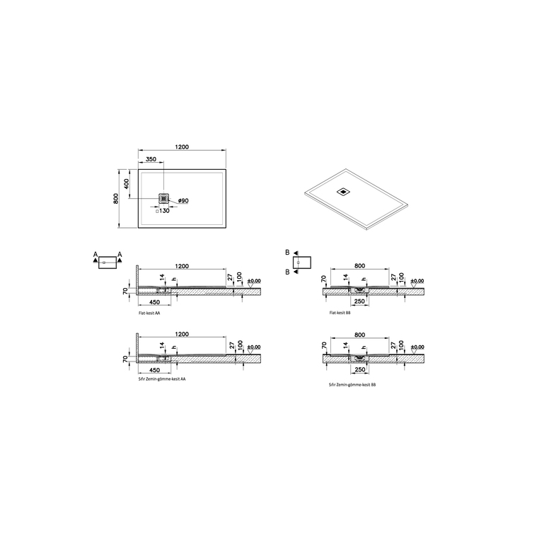 V-Stone Neo 120 x 80 Rectangulaire Receveur 120 x80 Rect., Blanc, siphon et cache-siphon inclus, coloré, 90 mm Receveur 120 x 80 Rectangulaire, Blanc, siphon et cache-siphon inclus, coloré, 90 mm, recoupable de 10 cm du côté du mur (3 cotés), réparable (Classification antidérapant PN24) 66120001801