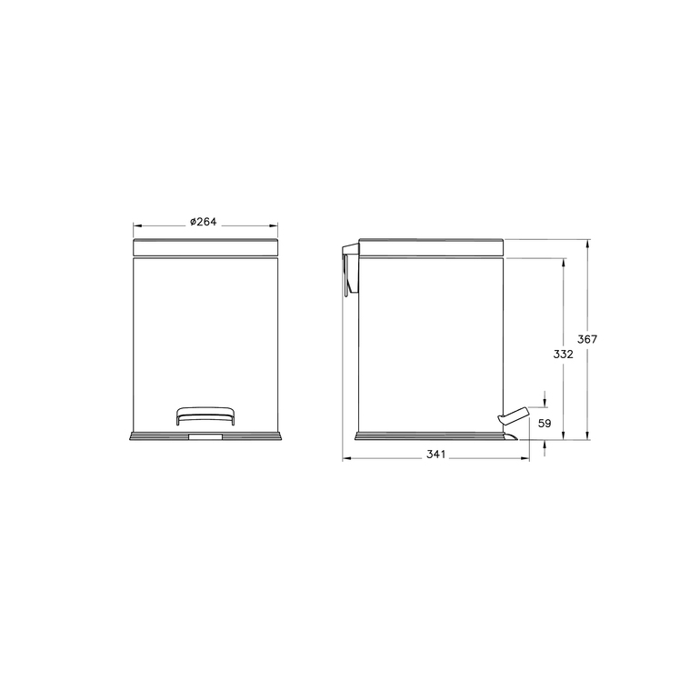 Arkitekta Çöp Kovası 12 Lt., Parlak Paslanmaz Çelik  A44056