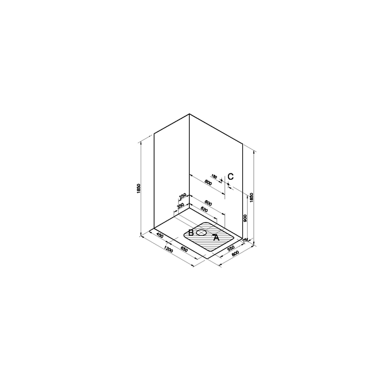 Roomy Neo Kompakt Duş Ünitesi 120x080 cm, Sol+Dolap  65041012000