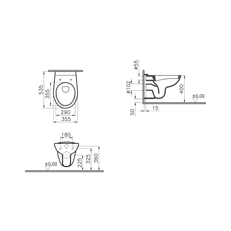 Normus WC suspendu avec bride, sans abattant Normus WC suspendu avec bride, sans abattant, blanc brillant Normus WC suspendu avec bride, sans abattantWC à fond creux, Pour chasse d’eau 6 litres, Compatible avec abattant # 84-003xxxx, # 115-003-001,# 23-003-001 et # 23-002-002 6855L003-1026