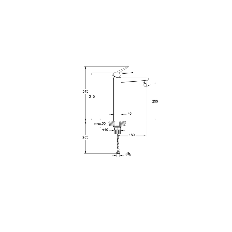 Root Square Lavabo Bataryası Çanak, Fırçalı Nikel  A4273334