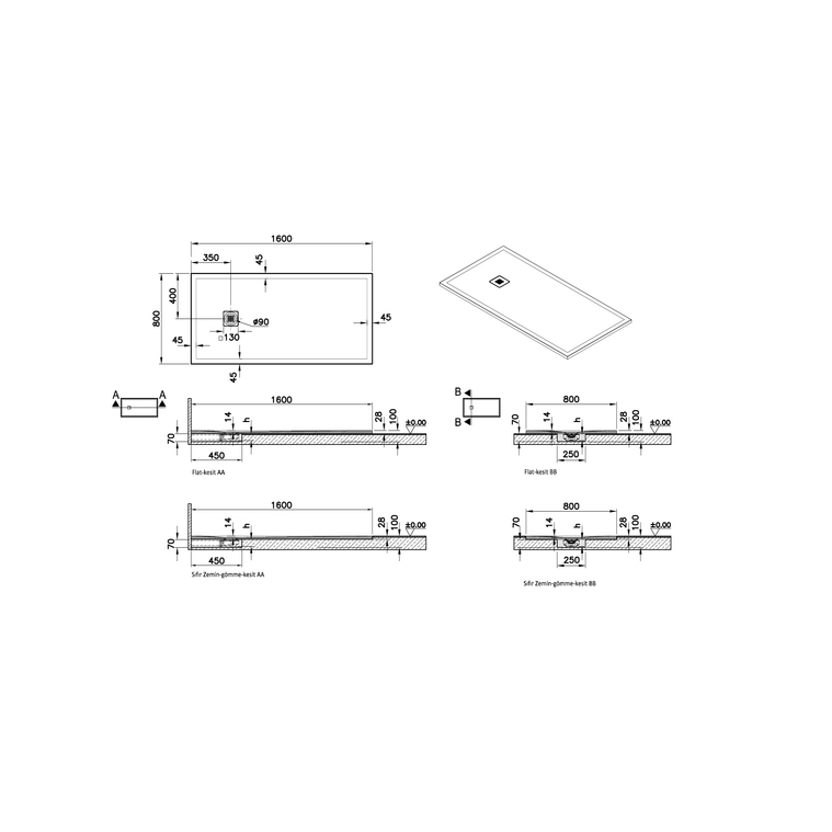 V-Stone Neo 160 x 80 Rectangulaire Receveur 160 x 80 Rect., Noir, siphon et cache-siphon inclus, coloré, 90 mm Receveur 160 x 80 Rectangulaire, Noir, siphon et cache-siphon inclus, coloré, 90 mm, recoupable de 10 cm du côté du mur (3 cotés), réparable (Classification antidérapant PN24) 66160001870