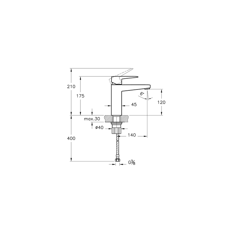 Root Square Lavabo Bataryası Yüksek, Fırçalı Nikel  A4273134
