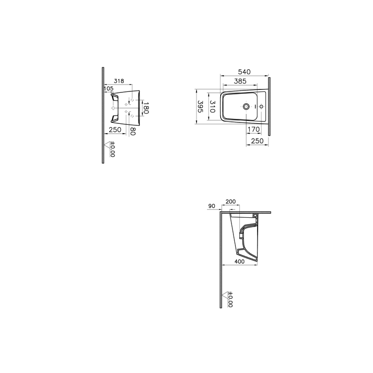 Equal Bidet suspendu Equal bidet suspendu, 54 cm, blanc Equal bidet suspendu, 54 cm, avec trou pour robinet, avec trop-plein en forme d'amande, avec fixation cachée, sans trous latéraux, blanc, VitrA Clean 7246B403-0288