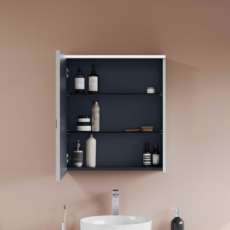 Core Mirror Cabinet 60 cm, illuminated matt retro green, right 67595