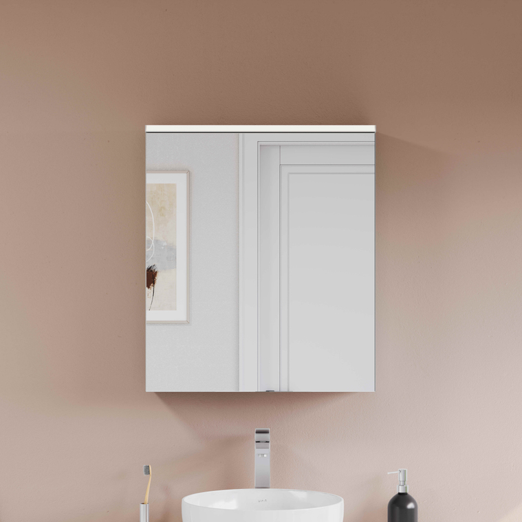 Core Mirror Cabinet 60 cm, illuminated matt retro green, right 67595
