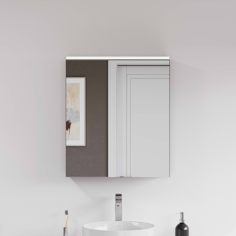 Core Mirror Cabinet 60 cm, illuminated matt grey, right 67591
